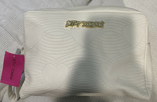 Betsey Johnson Cosmetic Wristlet Cream Heart Design