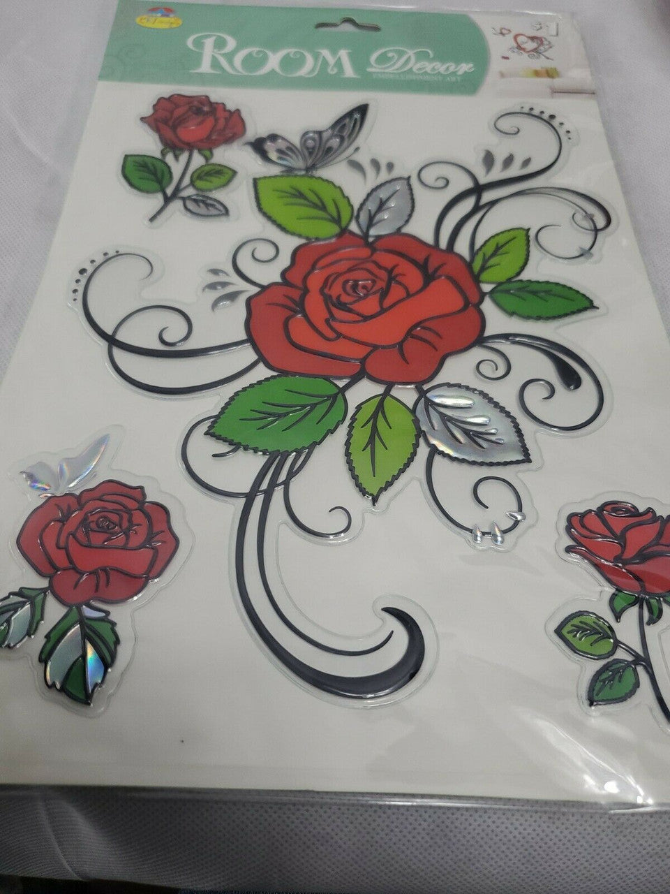 KBI DESIGNS Floral Wall Stickers Room Home Decor Removable LOT OF 3 PACKAGES