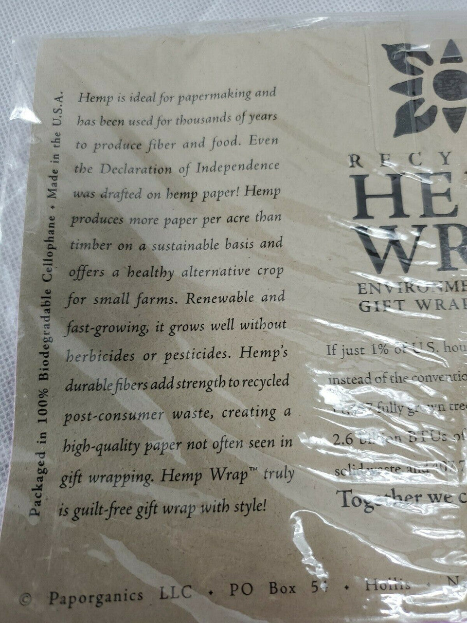 Recycled Flax Wrap Paper Gift Wrap 24×36 sheets(2) Surprise by PAPoRGANIC