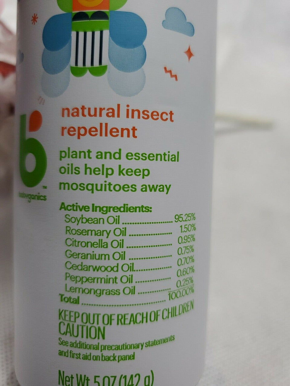 Babyganics Natural Insect Repellent~ deet free ~ Plant and Essential Oils