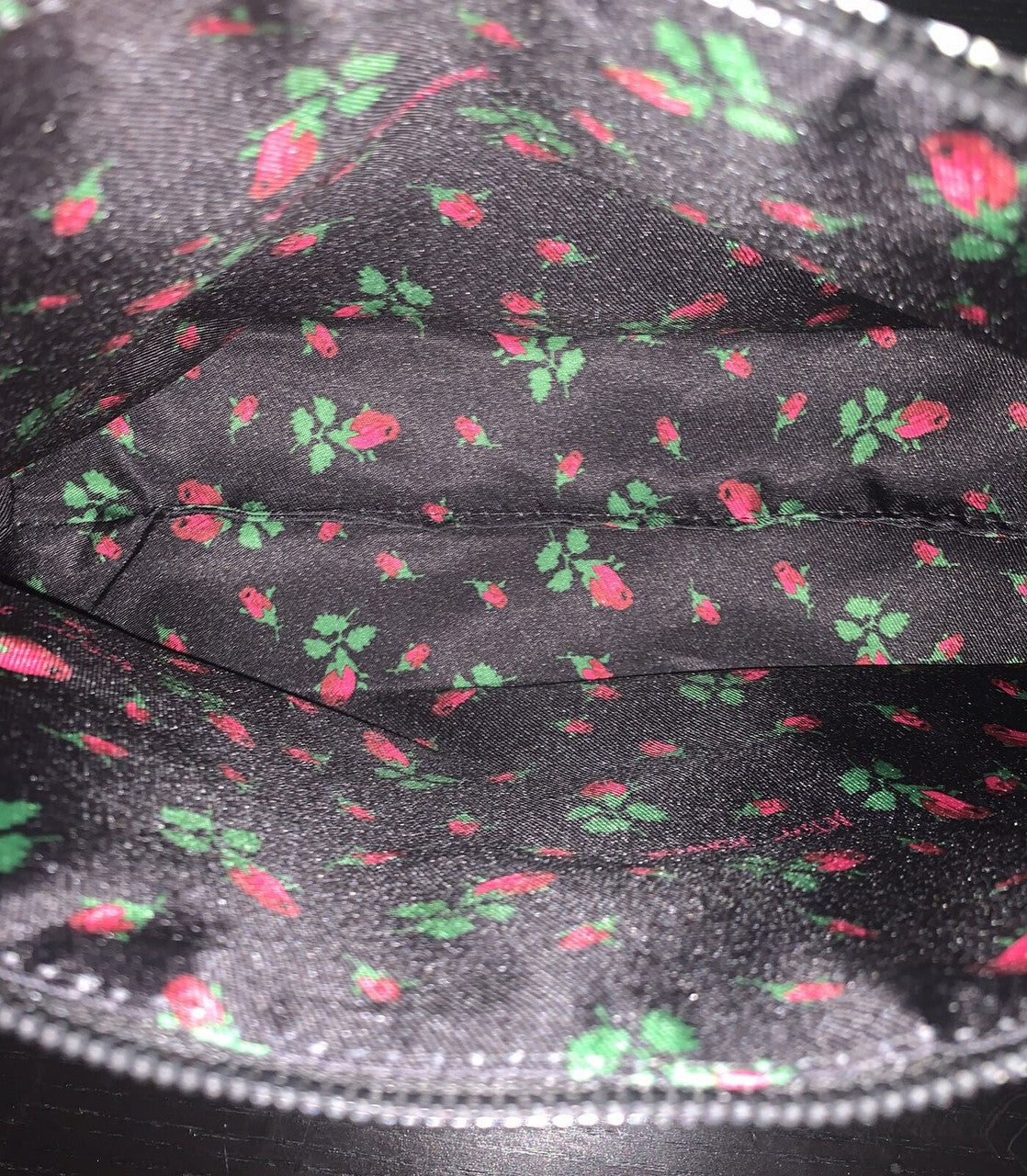 Betsey Johnson Wristlet Cosmetic Bag Floral Pattern Black/multi