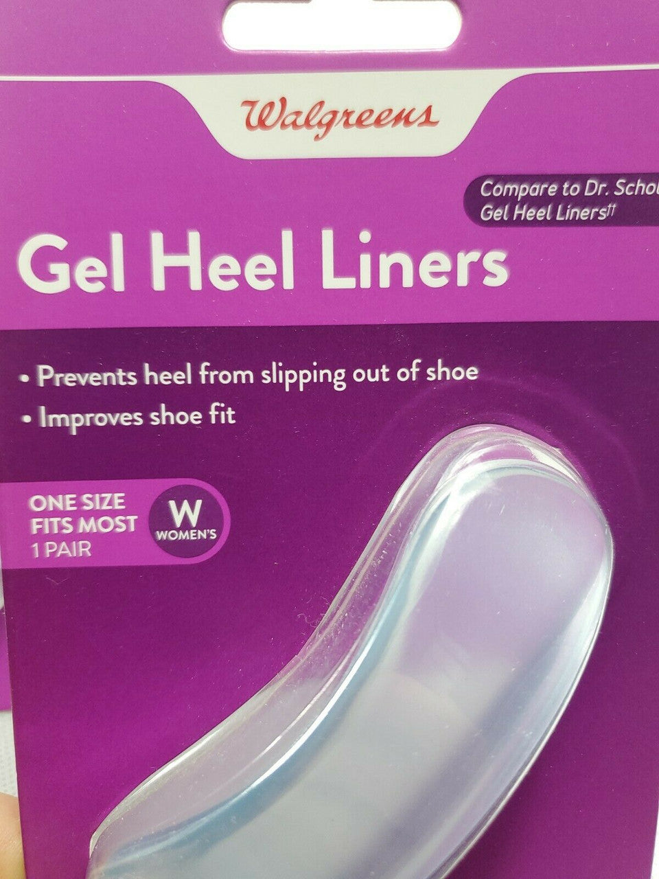 5 Pairs  Women Gel Heel Clear Liners Walgreens One Size Fits All