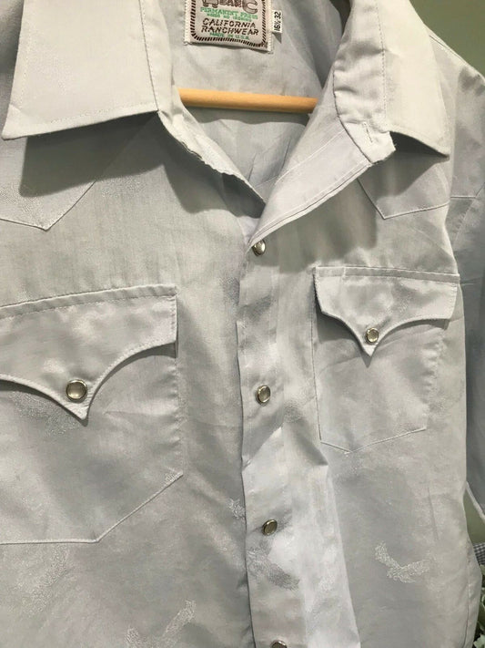 Vintage HBarC Permanent Press California Ranchwear 16 1/2 32 shirt Sparkle Eagle