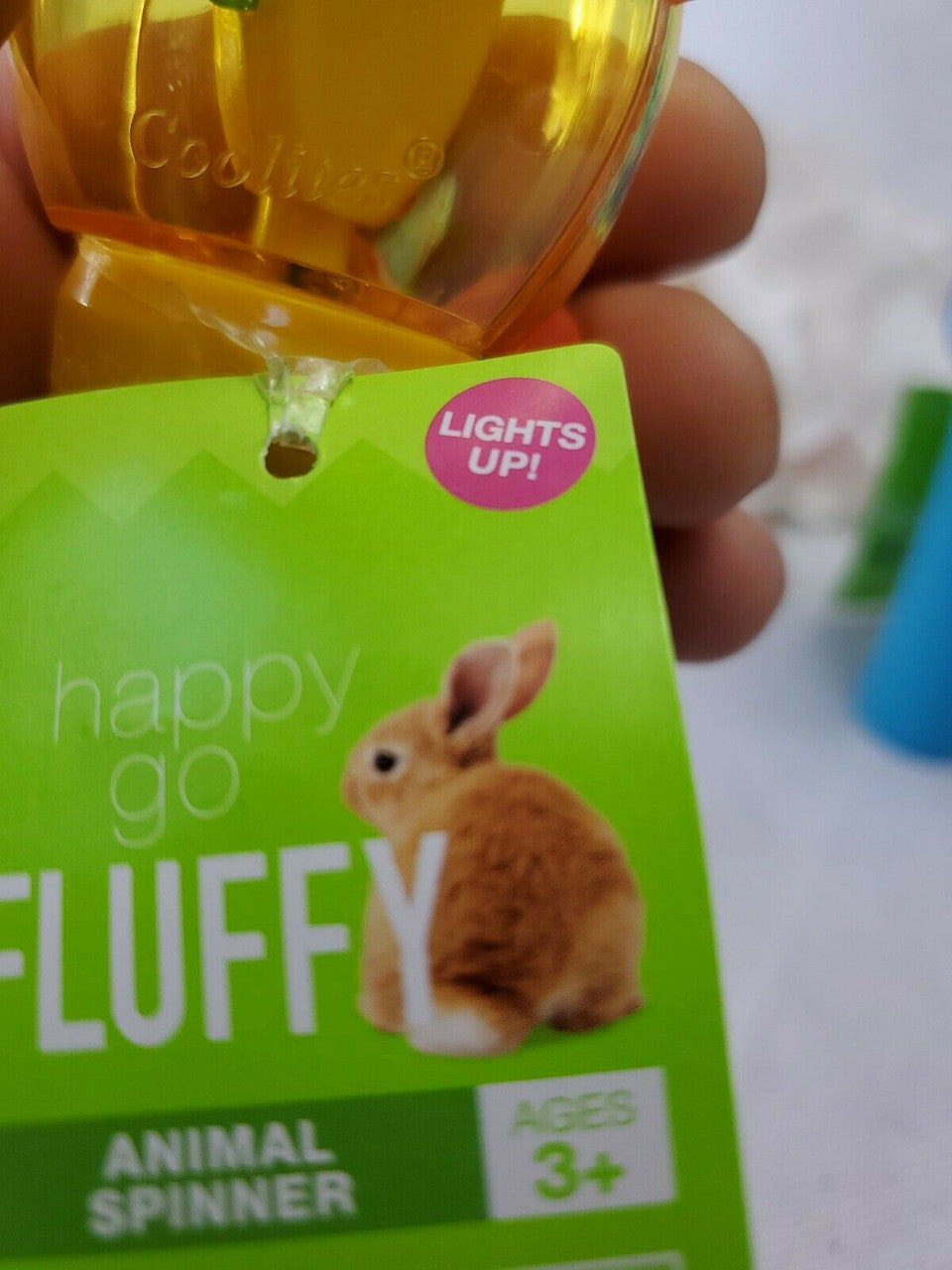 CoolLite Light Up Spinner Toy Easter Bunny Battery OP Hand Held 3+ Lot of 4