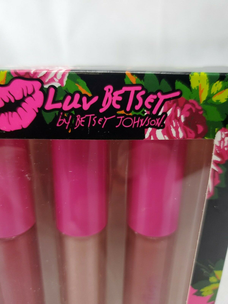 Luv Betsey Lip Gloss Popping Shiny Trio 3 Set Colors in XOX Babe Flirt