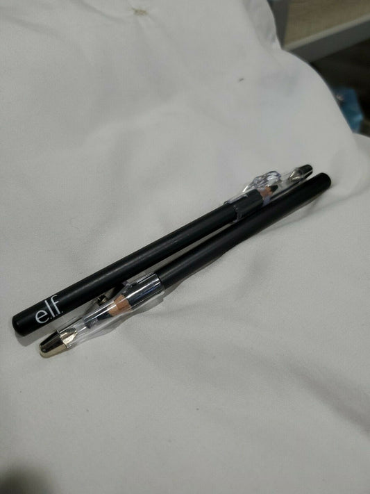 ELF Shimmer Eyeliner Pencil w/ Sharpener .04 Oz #7609 BLACK BANDIT lot of 2