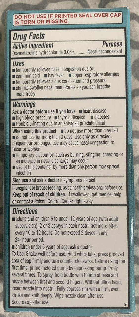 Walgreens Severe Sinus Relief Mist 15 ML 12 Hr Relief.