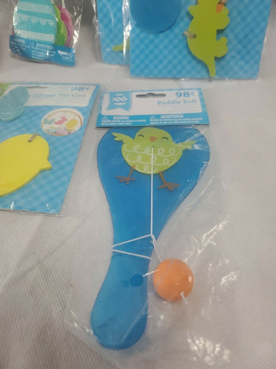 Happy Easter - Easter Banner Confetti chalkboard tie gift tag key chain lot 11