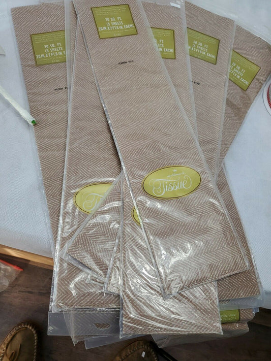 Hallmark Tissue Paper Brown Texturet Lot of 27 Packs of 5 sheet 20 sq ft