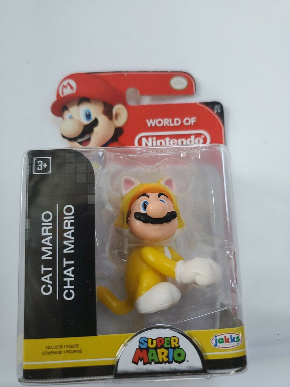 Cat Mario Action Figure 2.5" World Of Nintendo  Jakks  2016 Super Mario