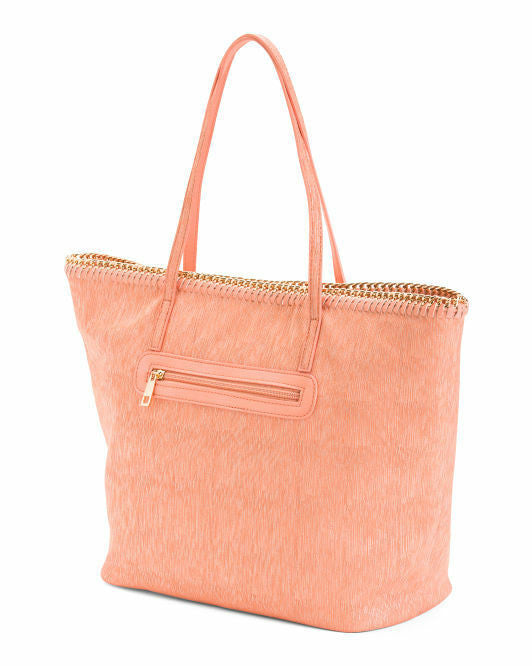 Metallic Wash Tote BLUE SR SQUARED BY SONDRA ROBERTS
