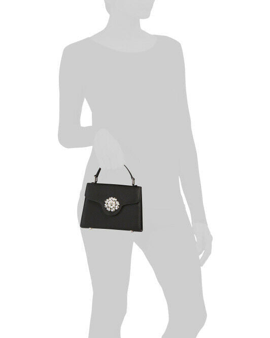 NINA Satin Lady Bag With Pearl Ornament black