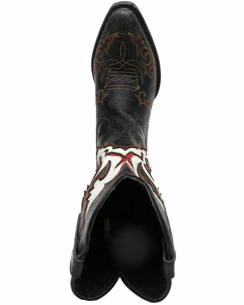 Women Stampede Western Cowboy Boot Snip Toe Black Size 6.5