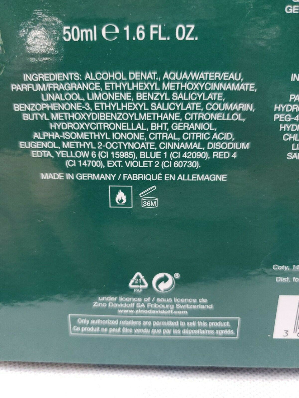 Davidoff Run Wild men’s 2-piece gift set with EDT and shower gel – green packaging with cracked outer sleeve