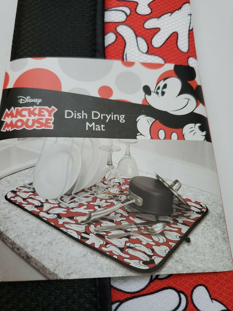 Disney Kitchen Dish Drying Mat - Ultra Absorbent Reversible Microfiber