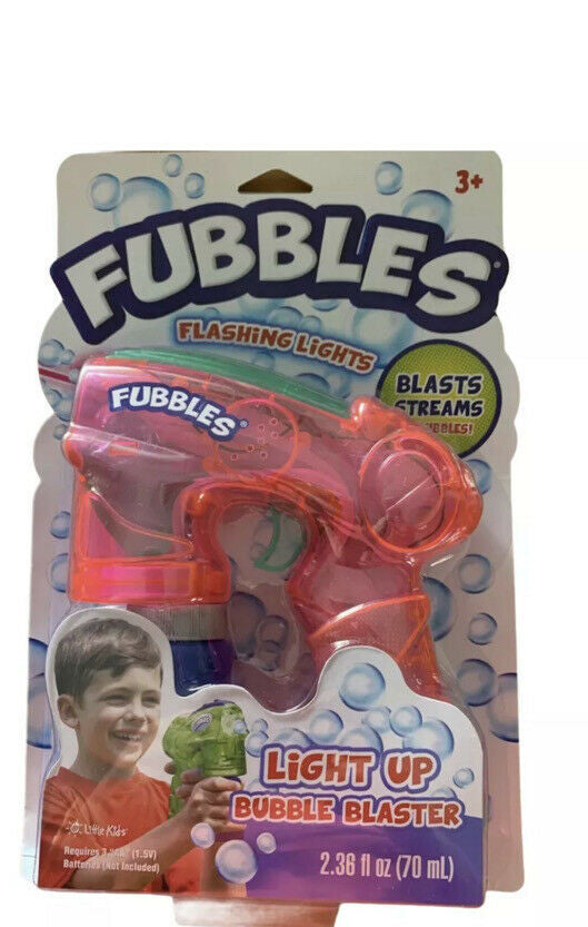 Fubbles Light-Up Bubble Blaster Bubble Making Toy Gun Pink Ages 3+