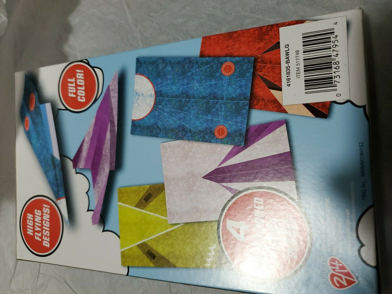 PAPER AIRPLANE 24 COUNT VALENTINES FULL COLOR PRE-DENSINED