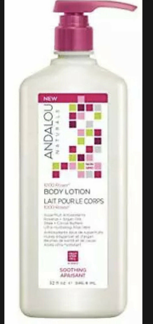 Andalou Naturals 1000 s Soothing Body Lotion Value Size Rose 32 Ounce Pack of 1