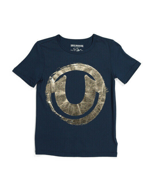 TRUE RELIGION Big Boy Painted Foil Tee Size M navy T-Shirt