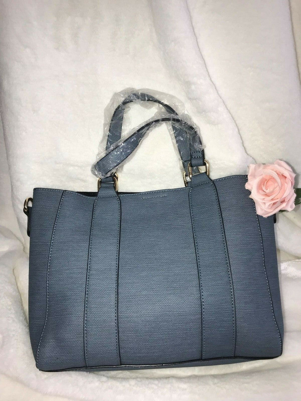 La Terre Fashion 3 bag set blue vegan leather