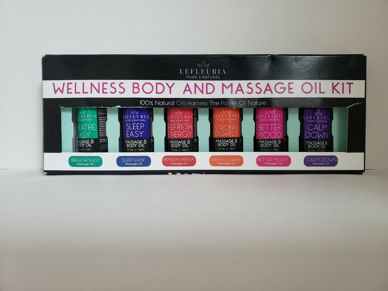 New Set of 6 Lefleuria Pure and Natural Wellness Body and Massage Oil Kit Sleep