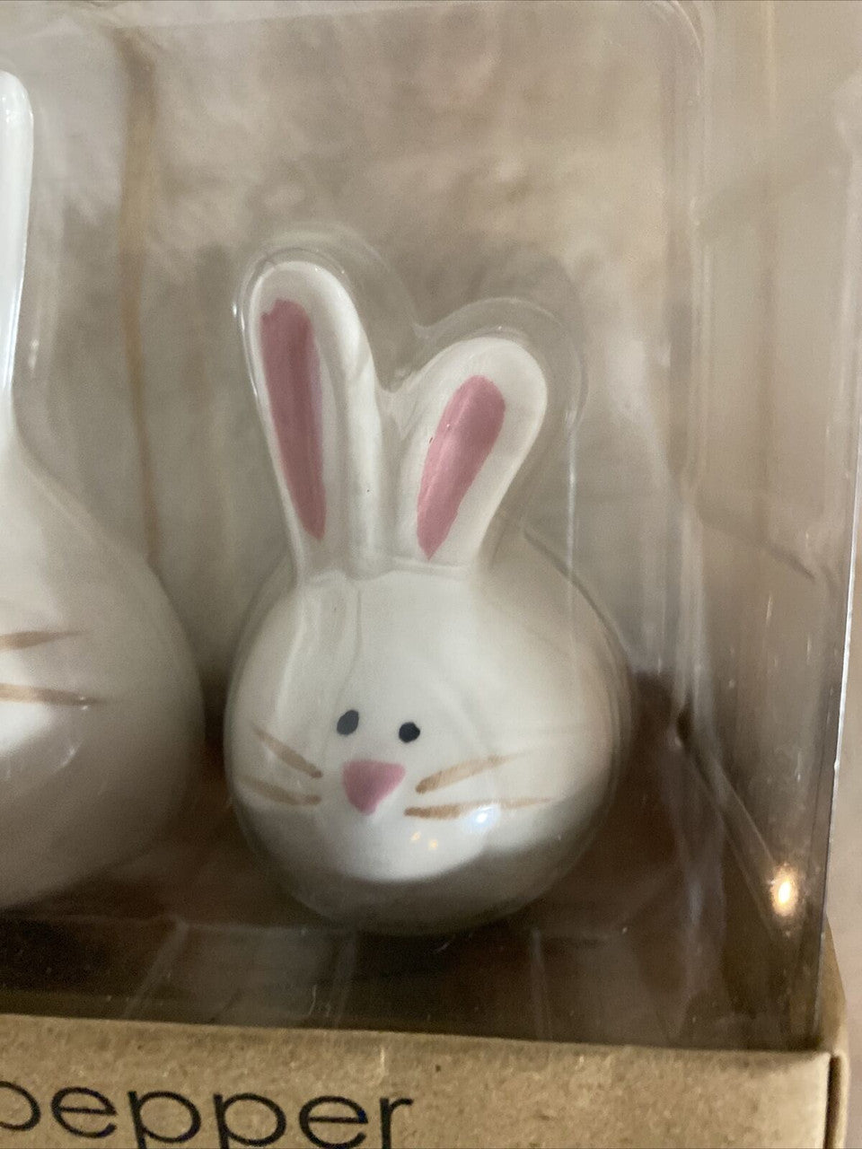 TAG Hip Hopper Bunny Salt & Pepper Shakers  Easter Spring  White Rabbits