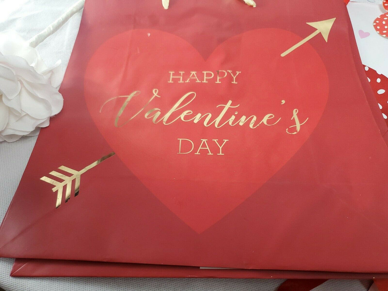 Valentine's Day Gift Bags Hearts 12x12 in Lot Of 14 Bags Assorted