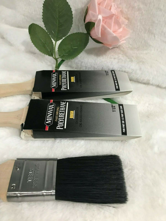 Polyurethane Stain Brush, White China Bristle, 1-1/2 in. Lot Of 3