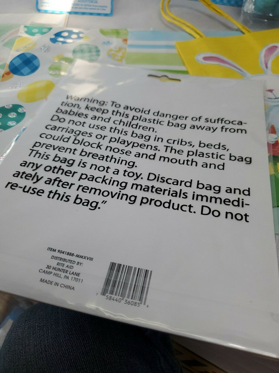 Easter Decorations Bags Bunny Tail Clip Basket Bow Bible Story lot of 13 items