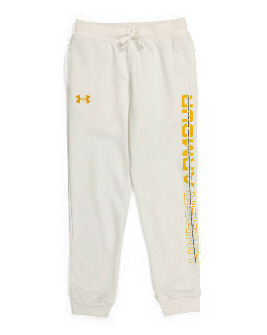 UNDER ARMOUR Boys Rival Fleece Joggers YLG Onyx White