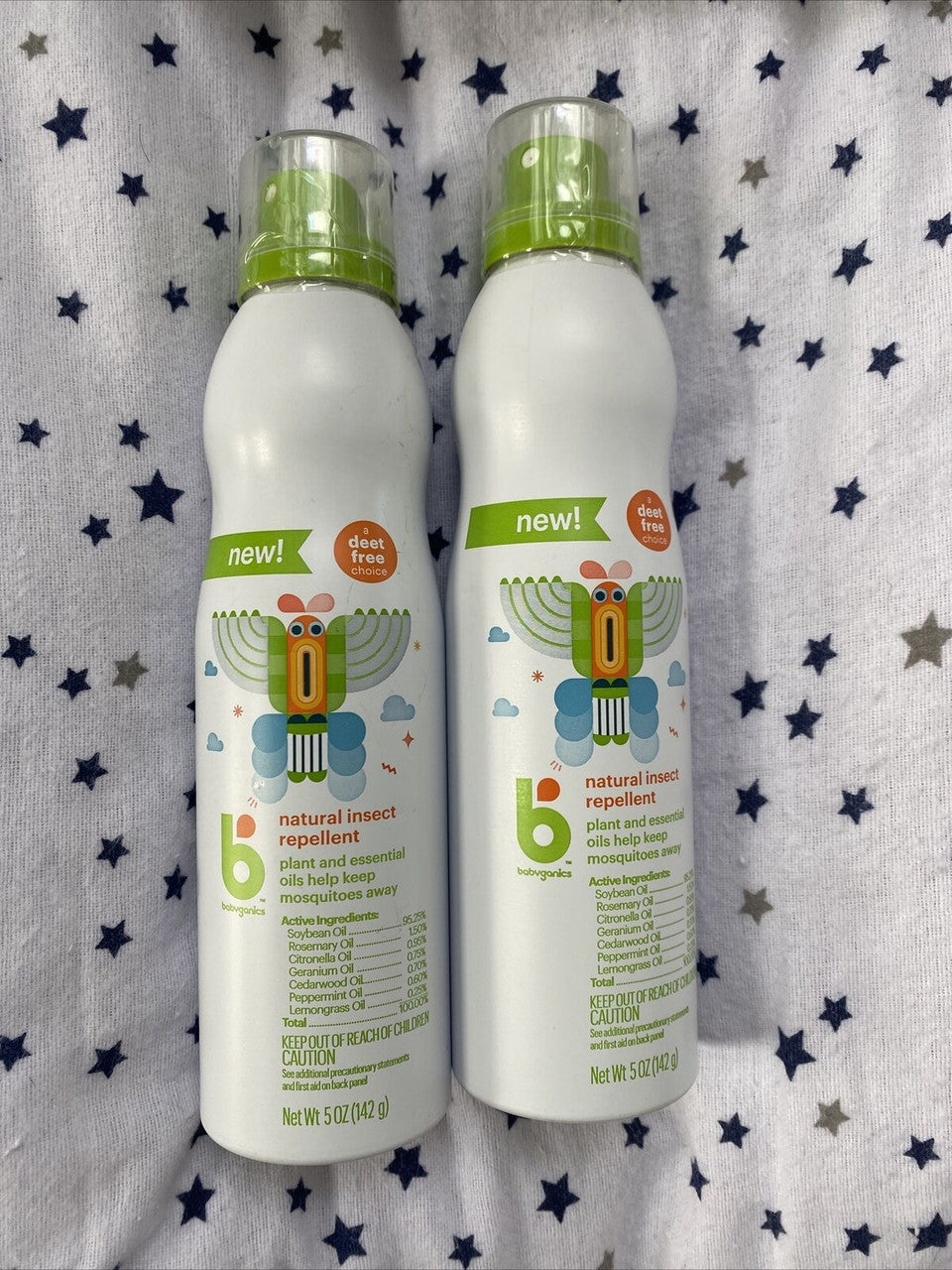 2 Pcs Babyganics Natural Insect Repellent Deet Free 5oz Animal Cruelty Free
