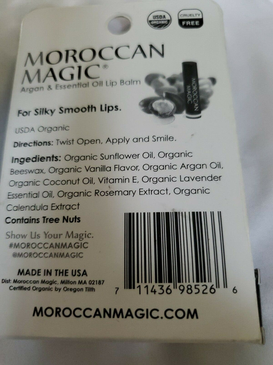 Moroccan Magic Argan & Essential Oil Organic Lip Balm - LAVENDER VANILLA