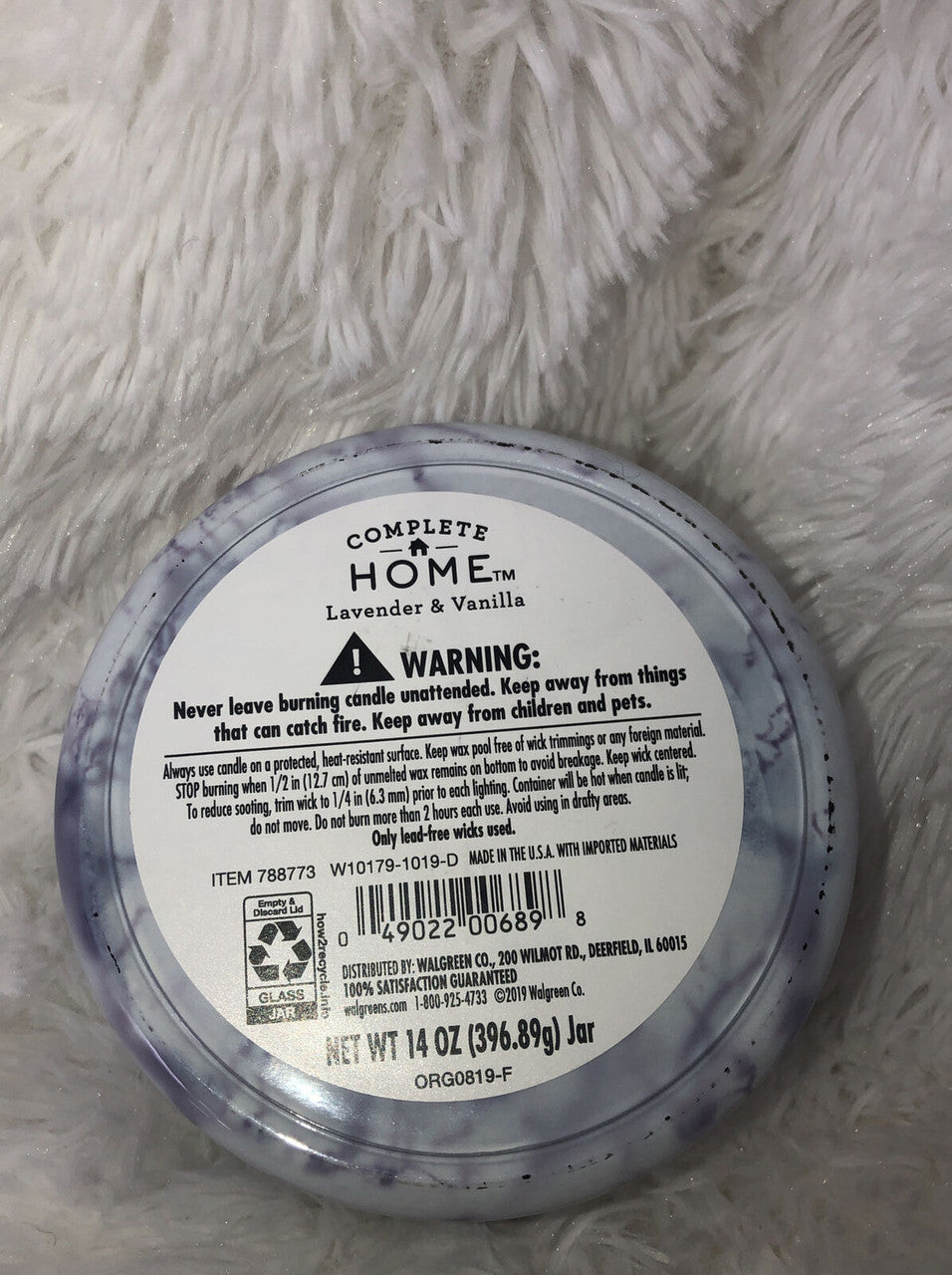 Rejuvenating Aromatherapy Candle Lavender & Vanilla Essential Oils 14 Oz