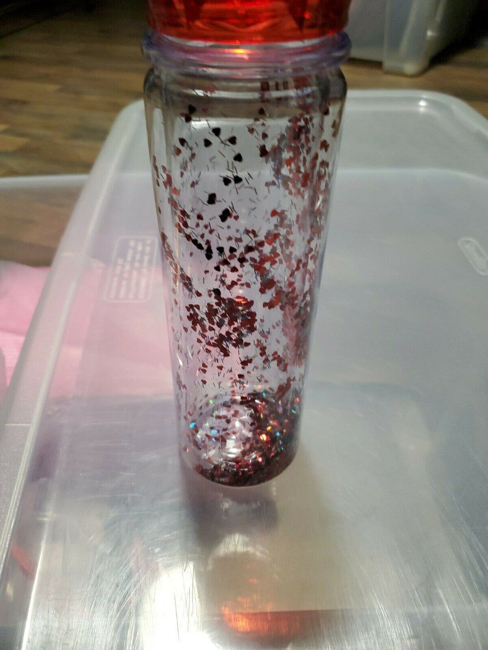 Love In The Air GEM Top Water Bottle, 18.6 Fl Oz. Glitter Pink