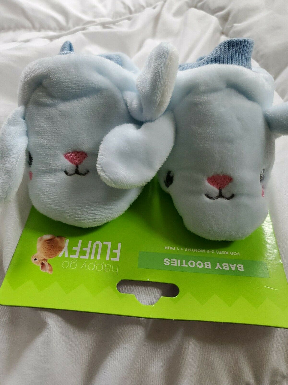 Happy Go Fluffy Plush Baby  Booties  For Ages 0 To 6 Months  One Pair