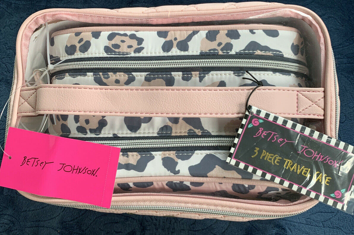 Betsey Johnson Blush 3Pc Cosmo Bag