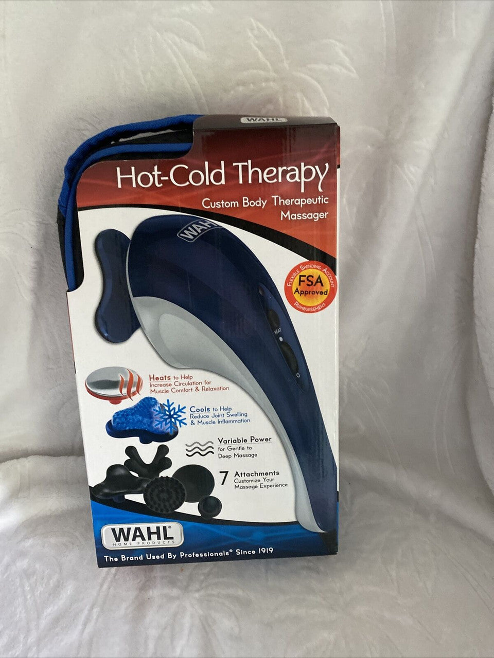 WAHL Hot Cold Therapy handheld Full-Body Therapeutic Massager 7 Attachments 4295