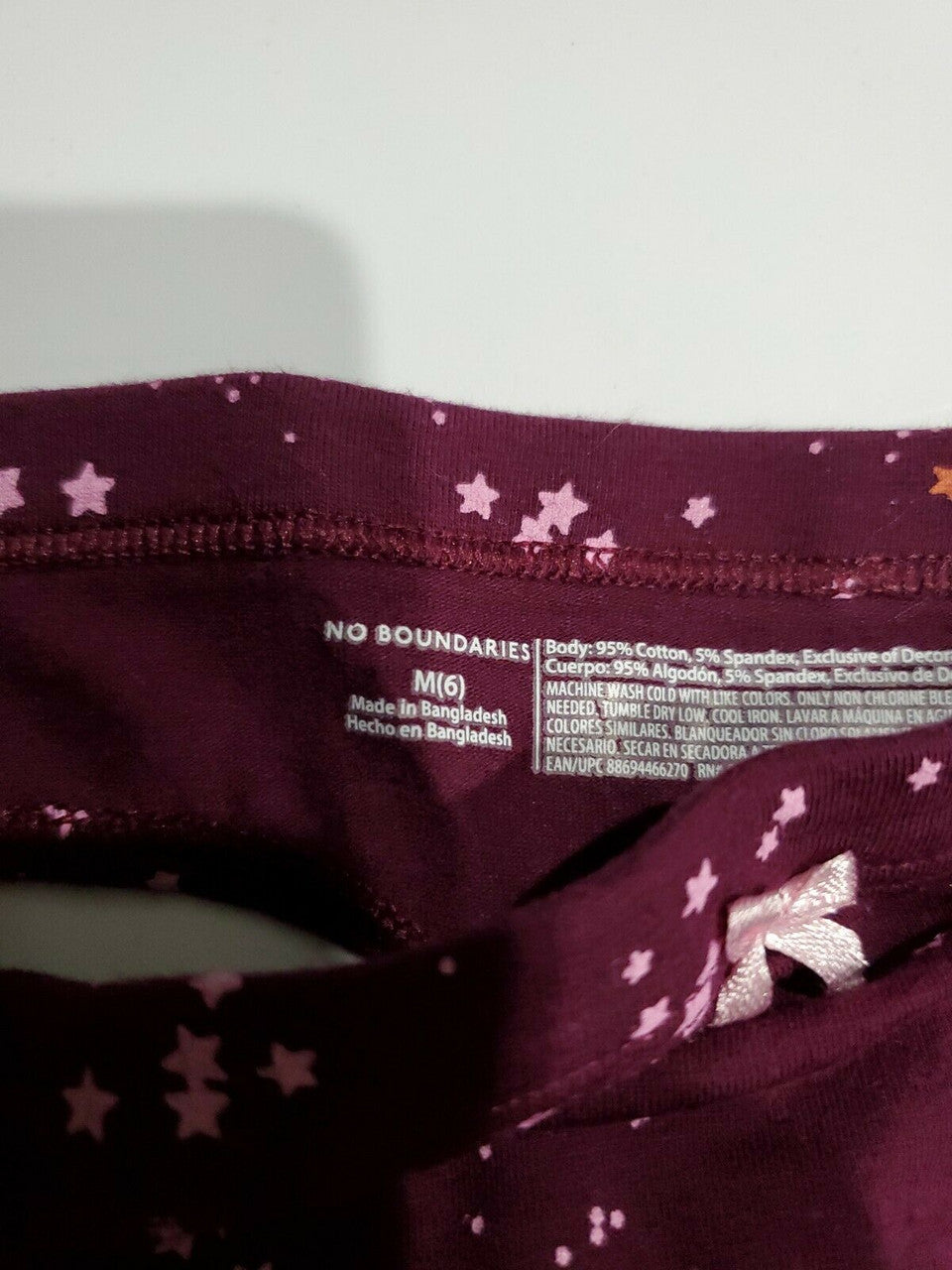 NO BOUNDARIES PURPLE WITH STARS THONG PANTIES M MEDIUM