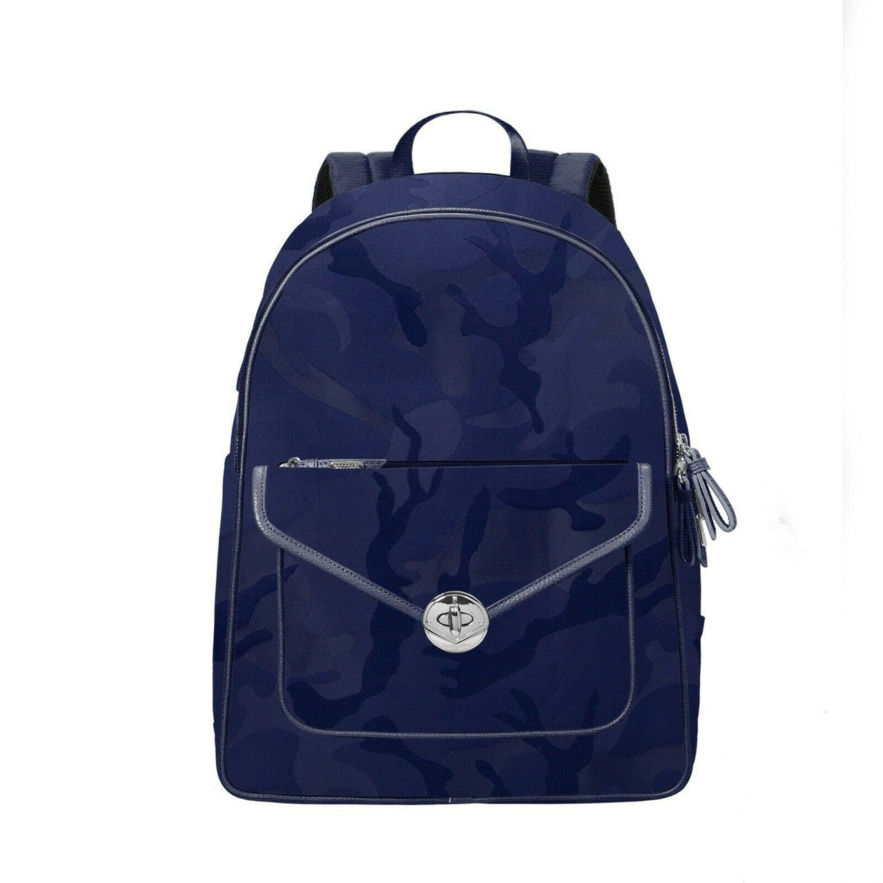 Baggallini Granada Laptop Backpack Blue Camouflage w/ RFID wristlet