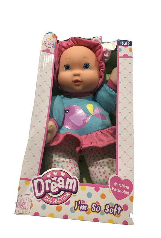 I'M SO SOFT Baby Girl Blue Doll Purple Yellow Fish Dream Collection 12 In.Length