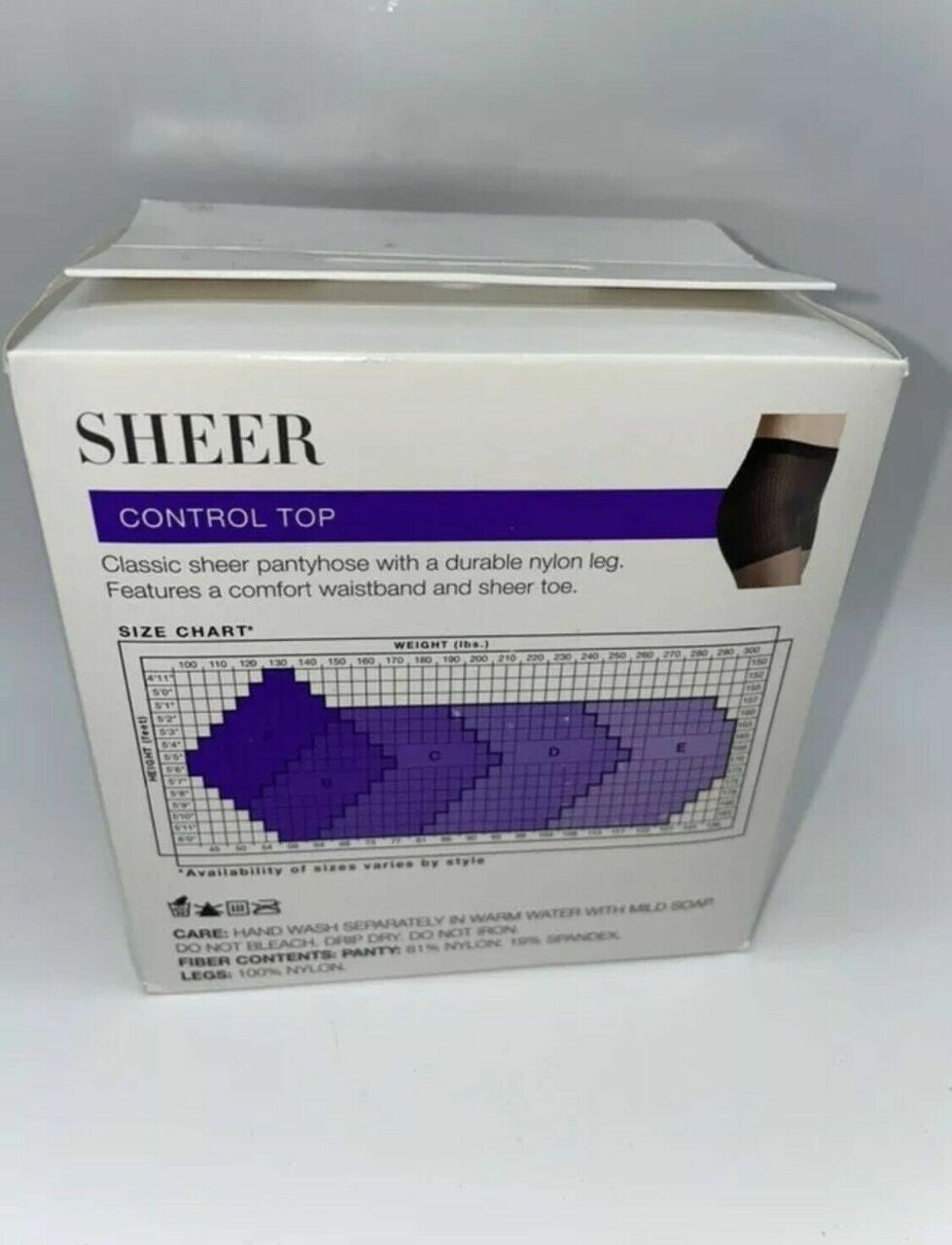 West Loop Sheer Control Top/Sheer Toe Pantyhose  Off Black Size C 3 Pack
