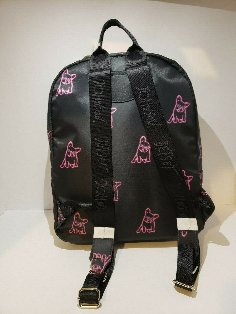 Betsey Johnson Nylon Neon Pink or Yellow French Bulldog Dog Puppy Backpack