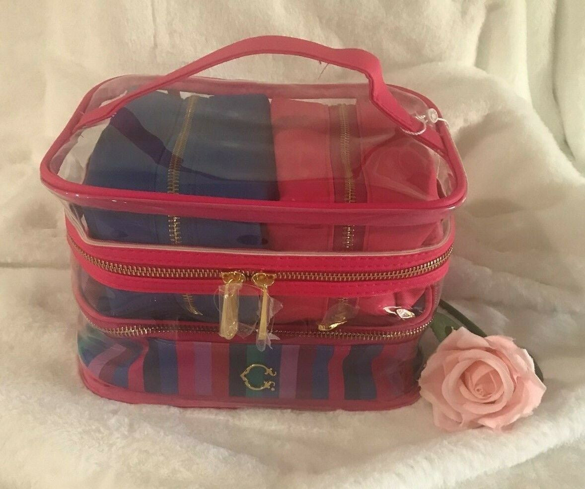 C Wonder Limited 4 PC Train Case Set Makeup bags Cosmetics Travel