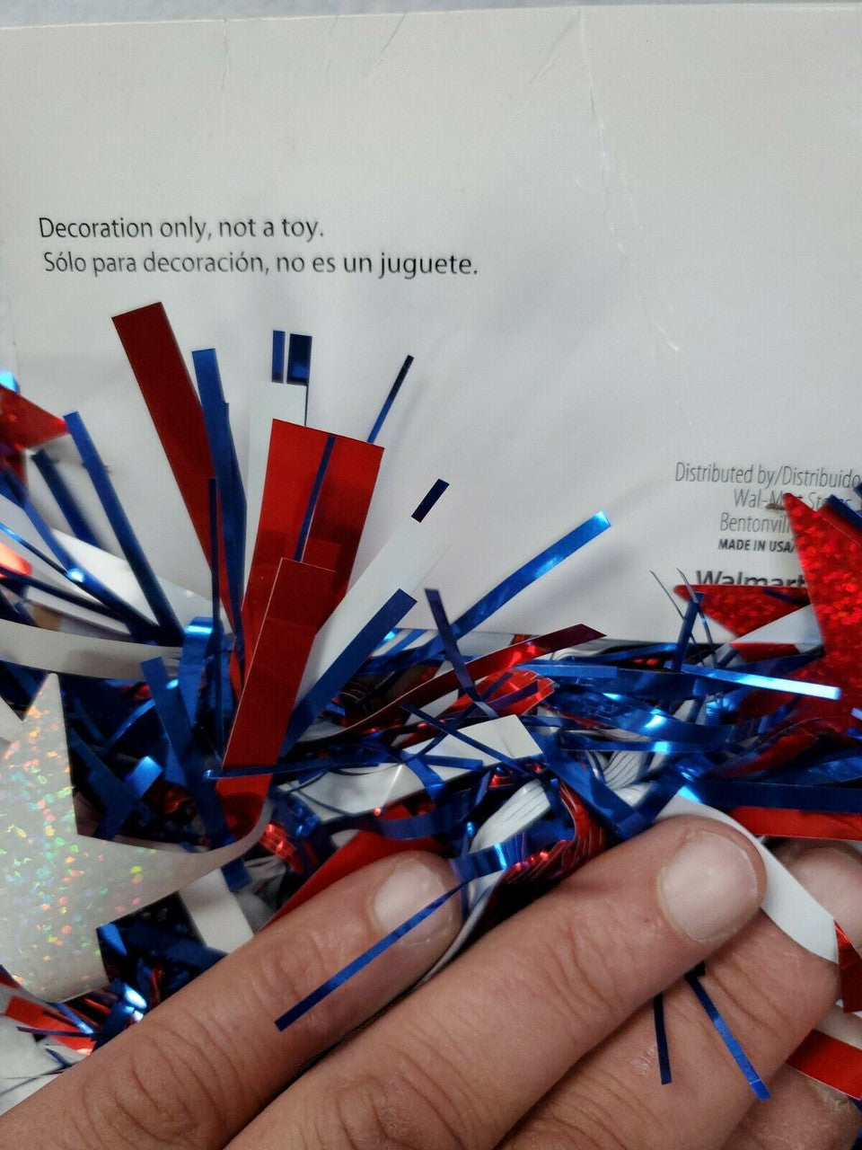 Red Blue White Stars Striped Patriots Garland 6 Feet