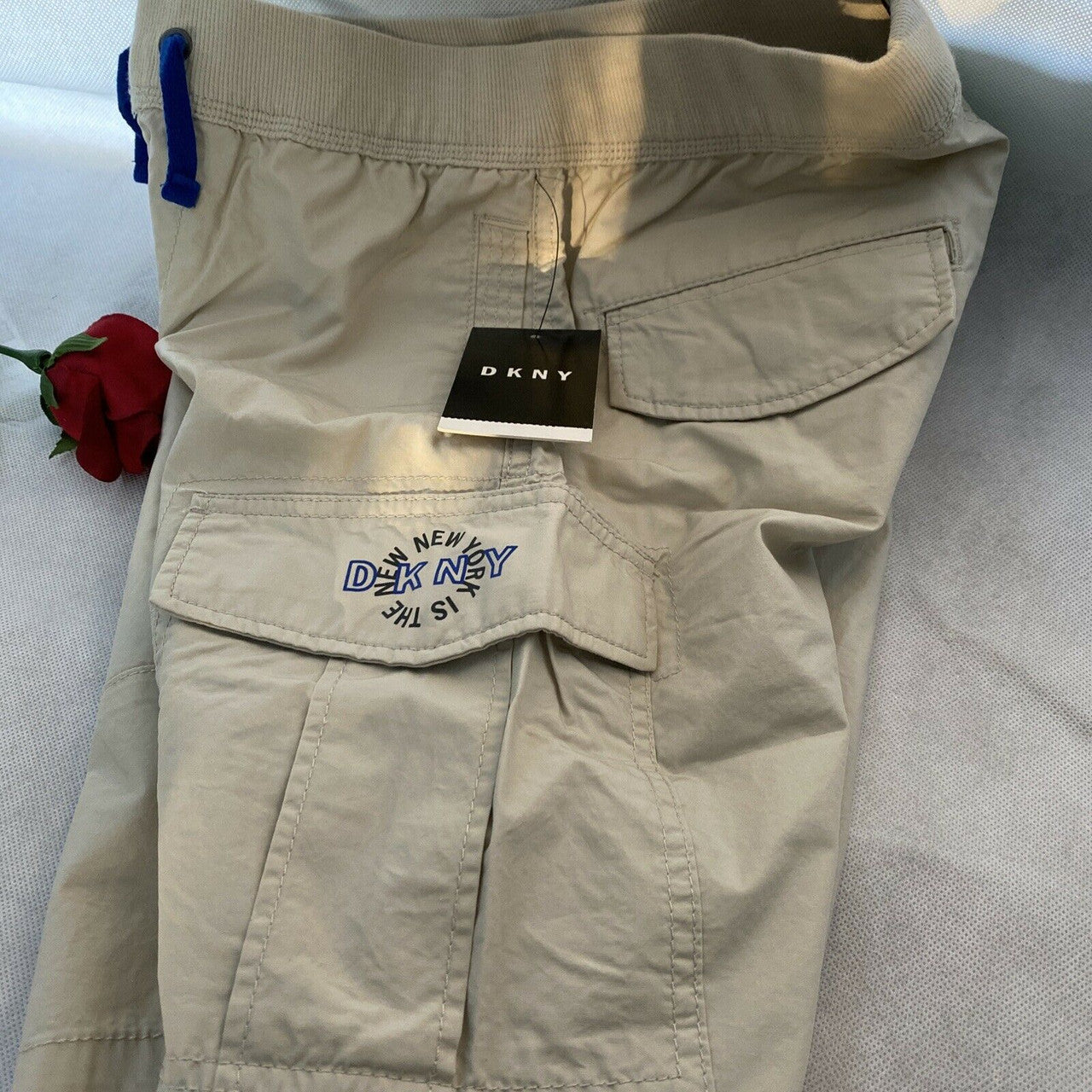 DKNY Stone Color Cargo shorts  Big Boys Size S (8)  100% Cotton