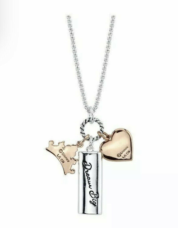 Disney 14Kt Gold Flash Plated necklace “Dream Big” Princess Rose Gold Tiara