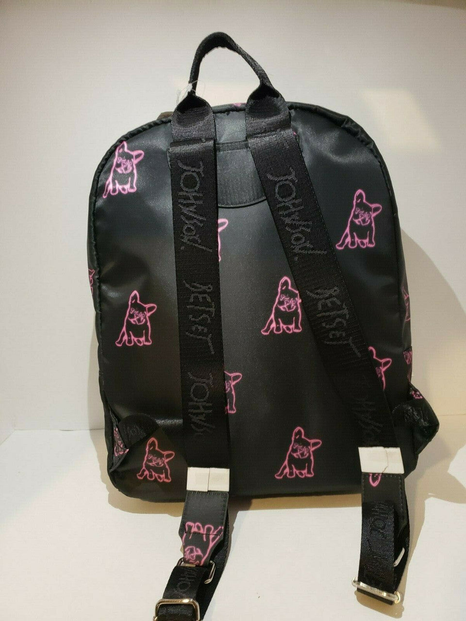 Betsey Johnson Nylon Neon Pink or Yellow French Bulldog Dog Puppy Backpack