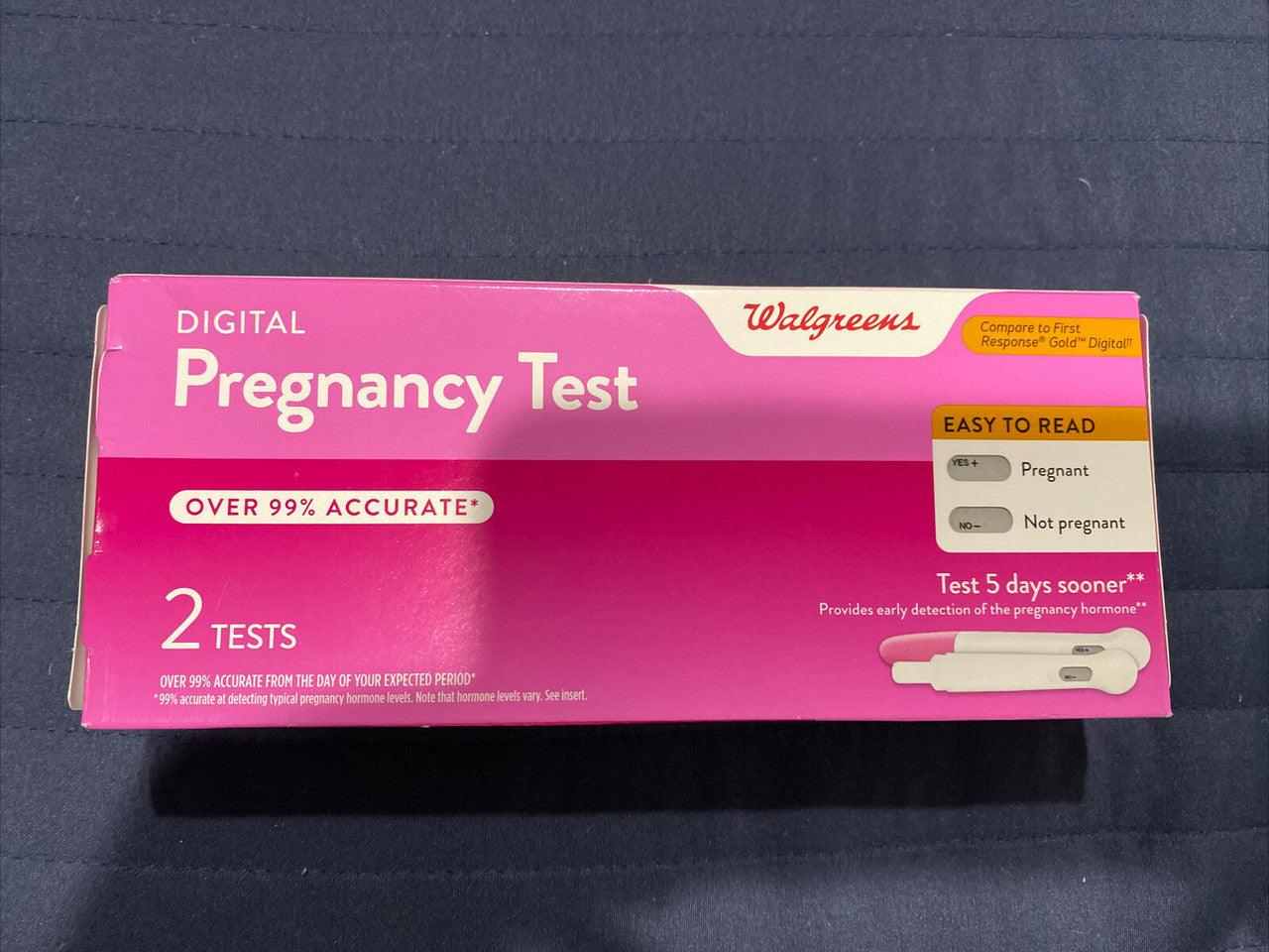 Walgreens Digital Pregnancy Test, Yes/No 2 Tests Exp 08/2022