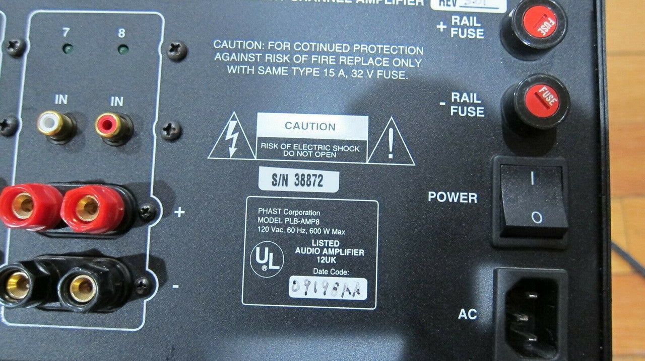 AMX Phast PLB-AMP8 8-Channel Audio Amplifier/ Amp used works