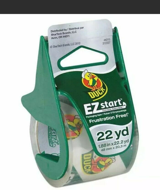 Duck EZ Start Carton Sealing Tape/Dispenser, 1.88" x 22.2yds, 1  075353073070